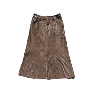 Eddie Bauer Brown Corduroy Midi Long Skirt Whimsigoth Boho Hippie Academia Fall